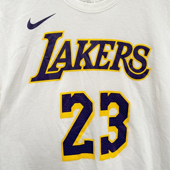 NIKE Los Angeles Lakers Lebron James T Shirt Sz M - Picture 3 of 9